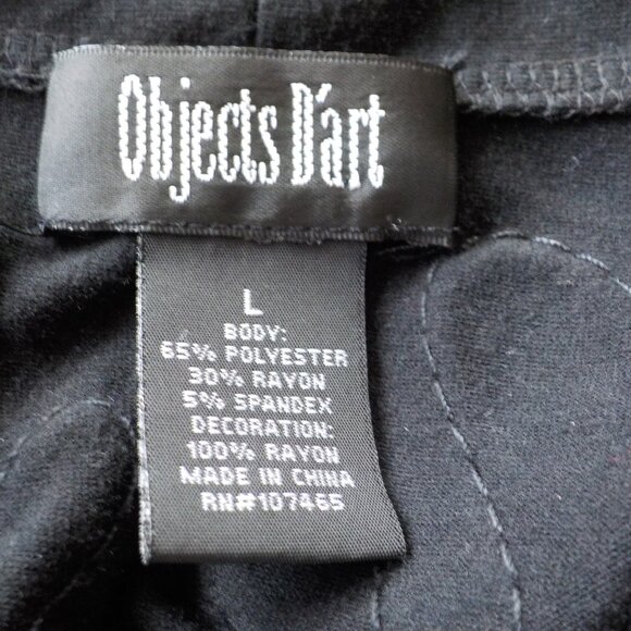 Jacket - Large - Black White Embroidery - Short Sleeve - Open  (463) - Picture 3 of 6